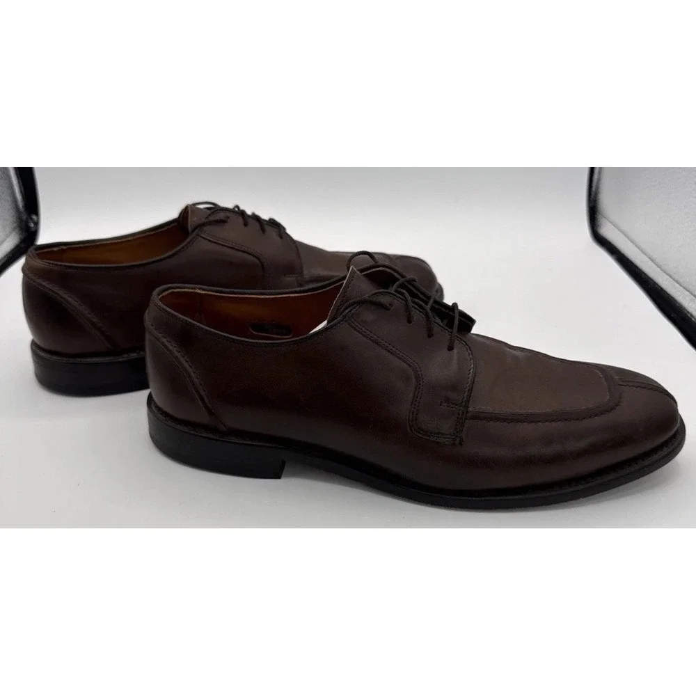 Allen Edmonds Shoes Mens 10 D Brown Leather Hancock Split Toe Blucher Derby 8464
